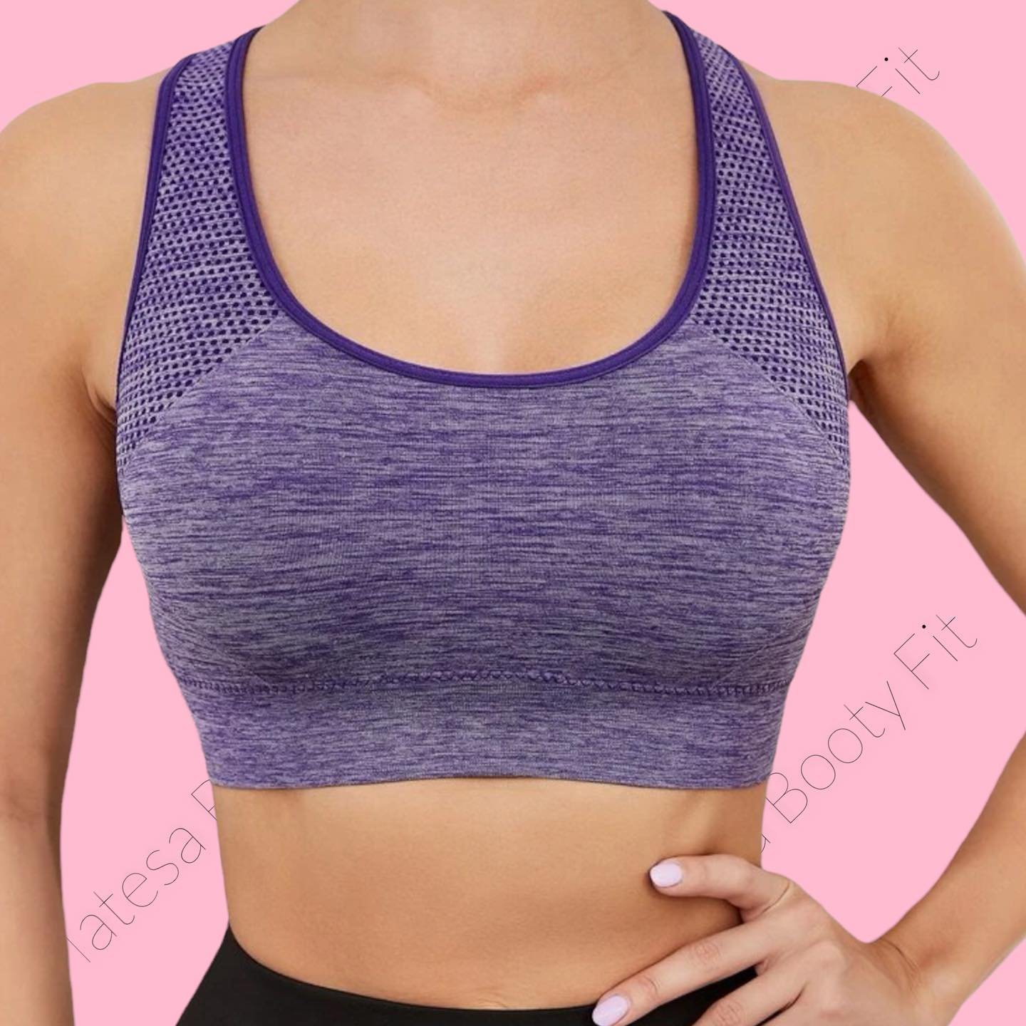 Top Deportivo Morado con Mesh – Mujer